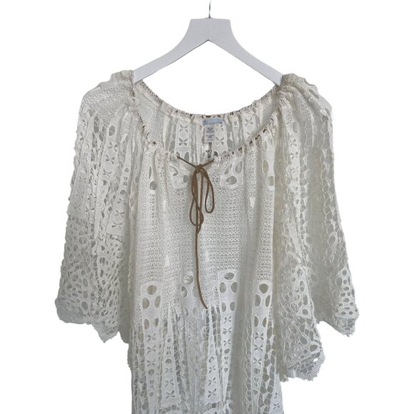 Eberjey Spearhead Gianna Crochet Lace Boho Beach Cover-Up Dress - Picture 6 of 9